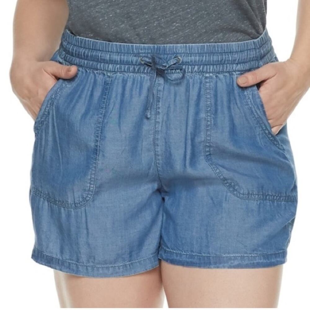 Casual Blue Drawstring Shorts